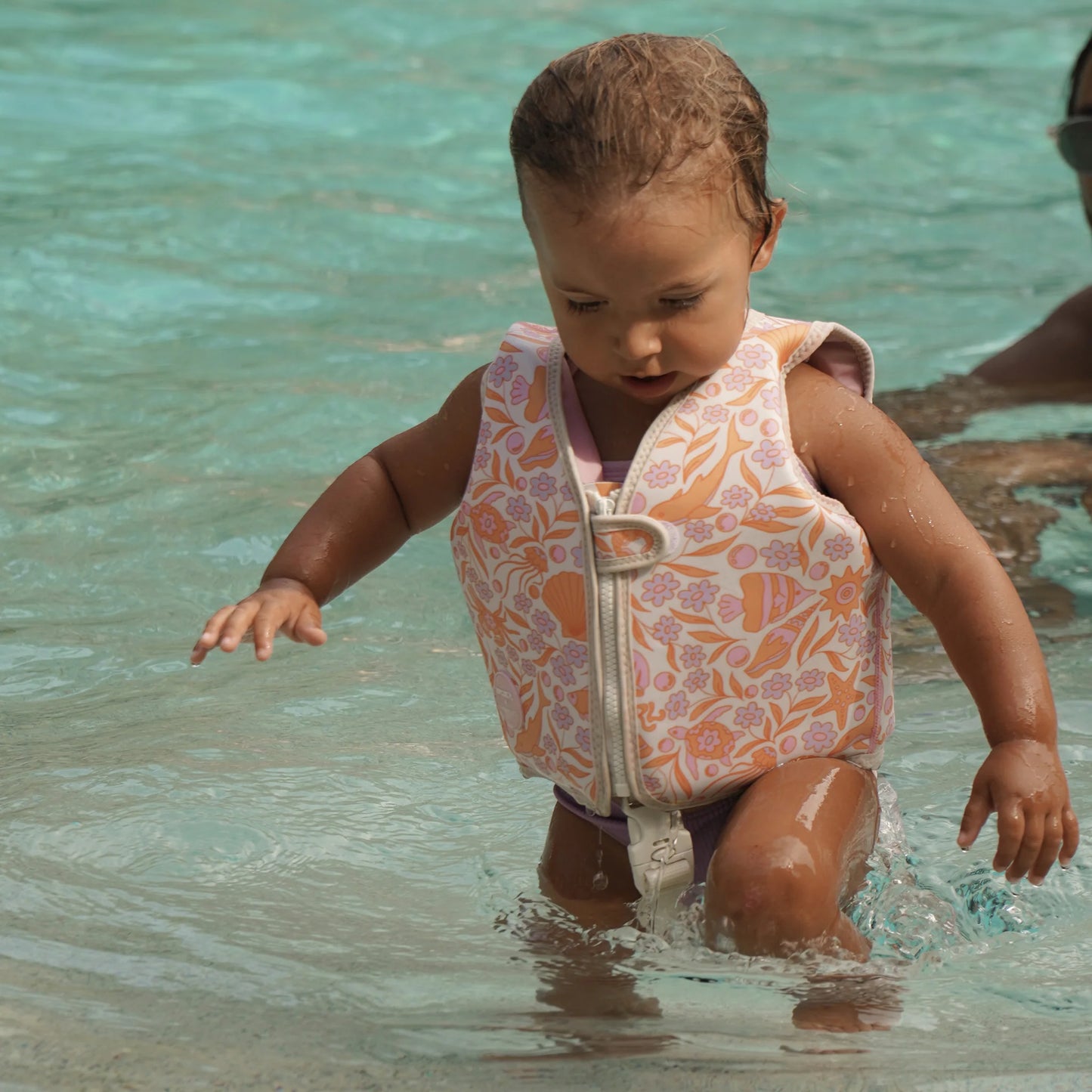 Load image into Gallery viewer, Kids Swim Vest Ocean Magic Pink 3D
