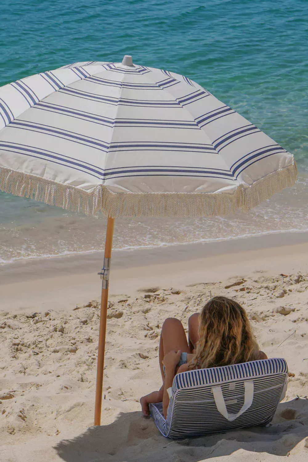 Load image into Gallery viewer, Sunnylife The Resort Luxe Beach Umbrella Coastal Blue
