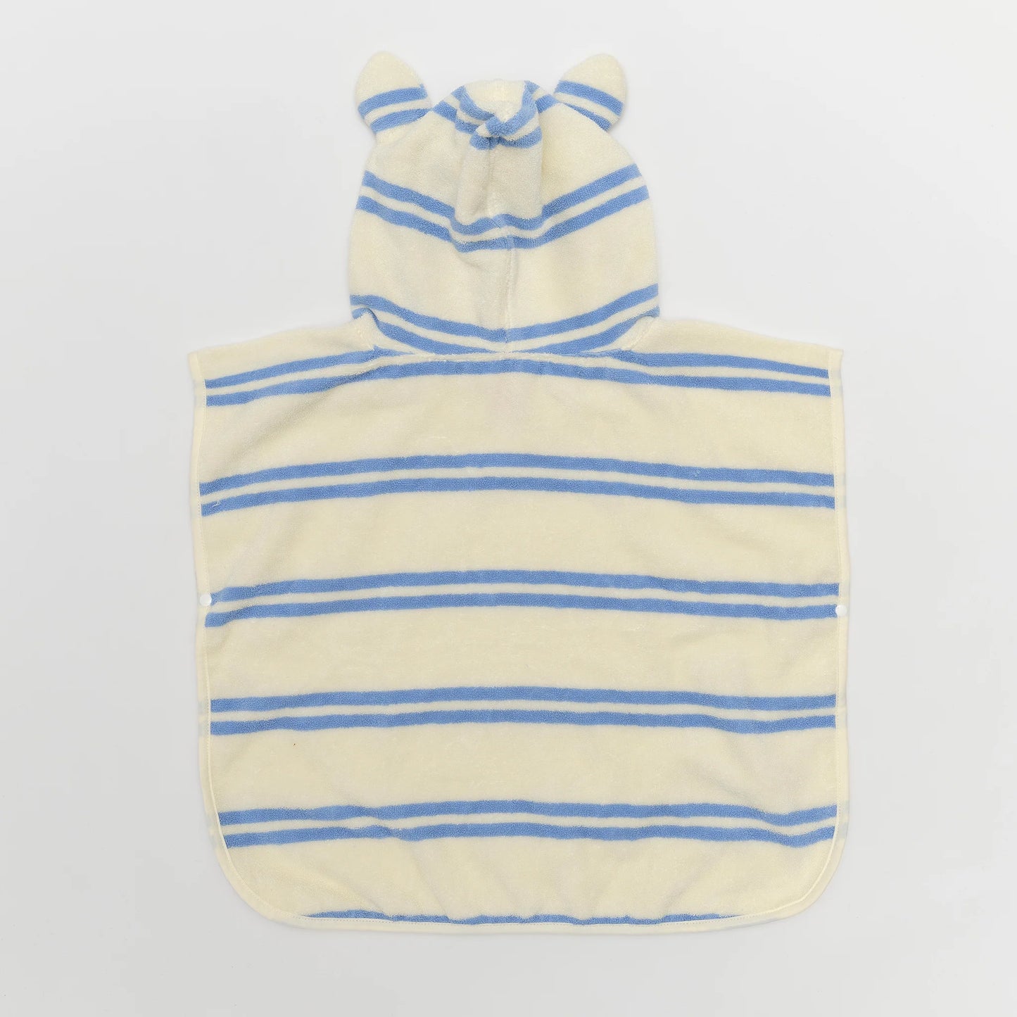 Load image into Gallery viewer, Kids Character Hooded Towel Sid the Seagull Blue Stripe
