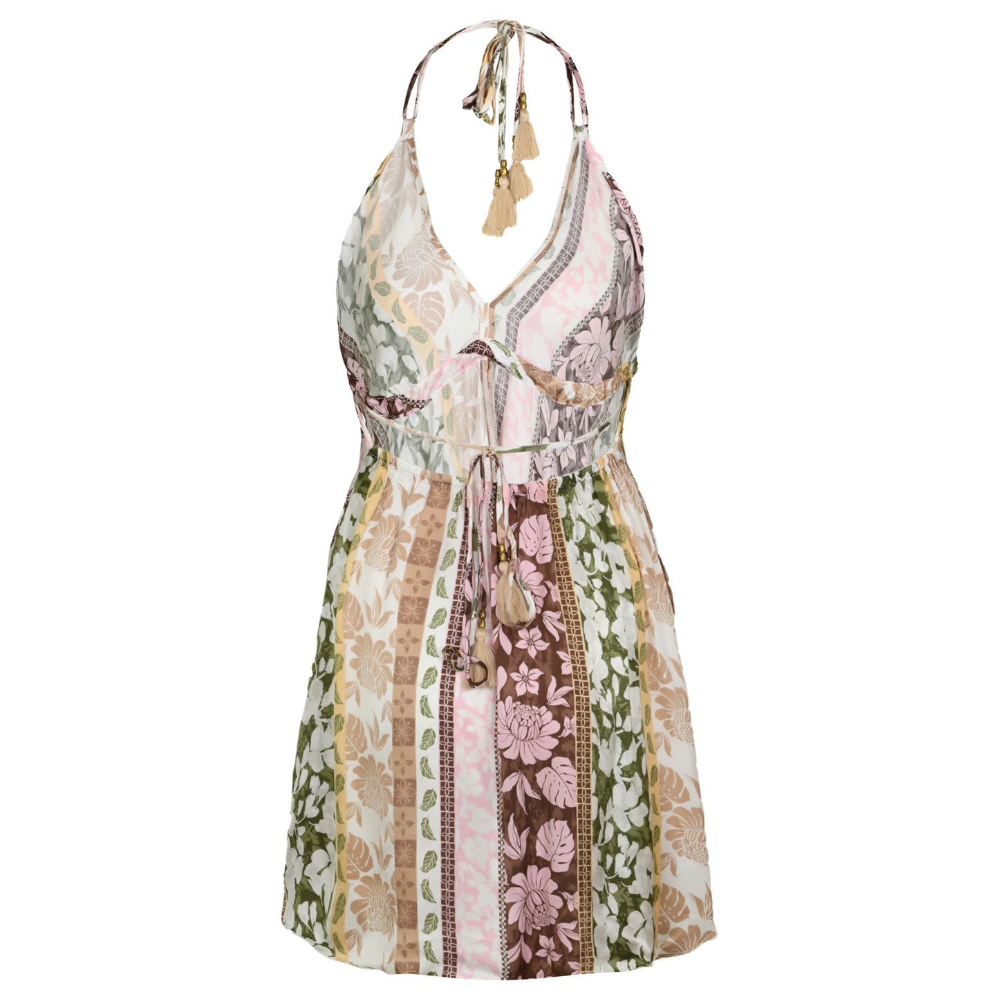 Load image into Gallery viewer, Pacific Tropical Satin Printed Wrap Dress - Dress
