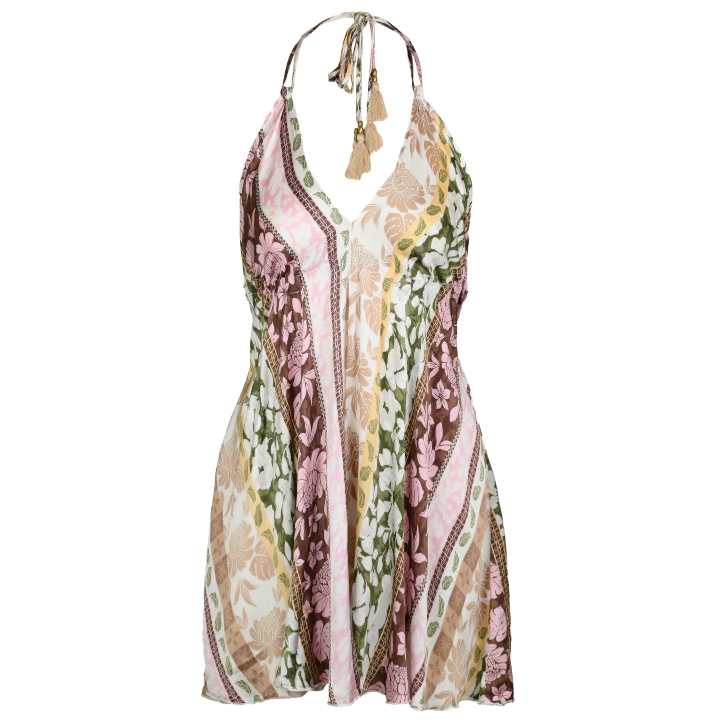 Load image into Gallery viewer, Pacific Tropical Satin Printed Wrap Dress - Dress
