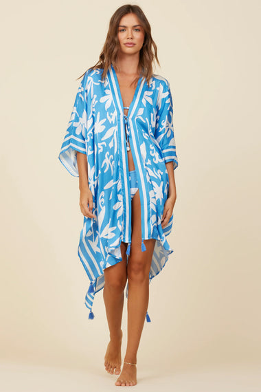 Summer Breeze Print Kimono - Kimono