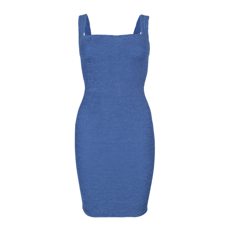 Tank Dress Crinkle Metallic Denim