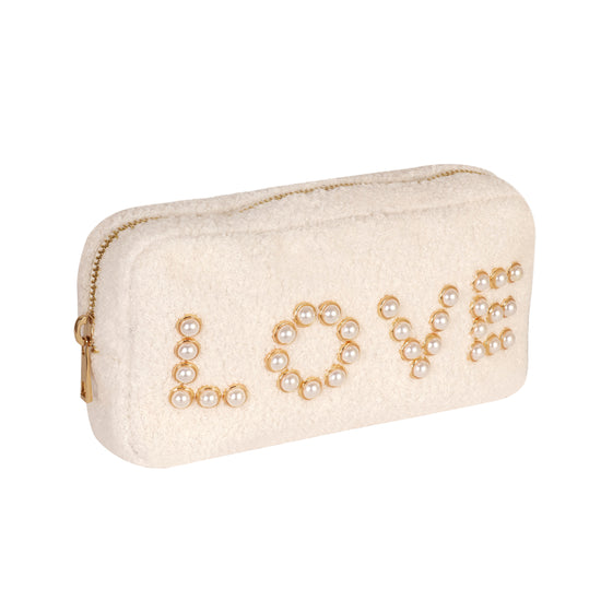 Load image into Gallery viewer, Teddy Love Small Cosmetic Bag White
