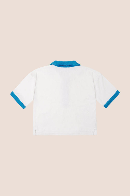 Load image into Gallery viewer, Estate Tee Bianco/Ciano - Top
