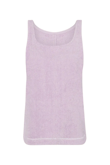 Lavender Sleeveless Top in Terry Towelling