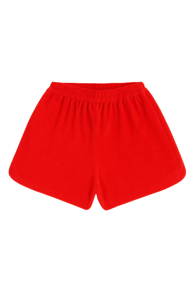 Red Terry Shorts for Women