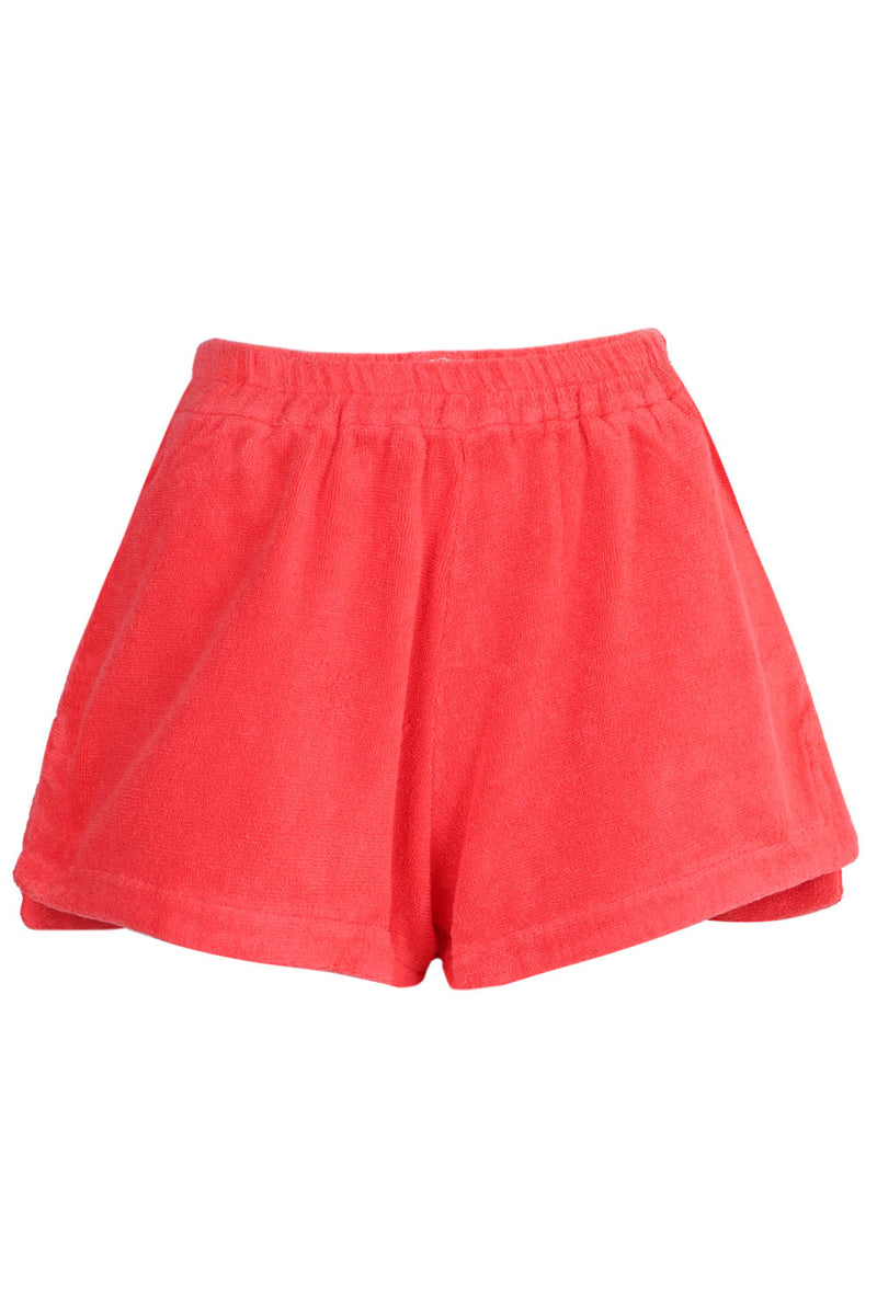 Red Terry Shorts for Women