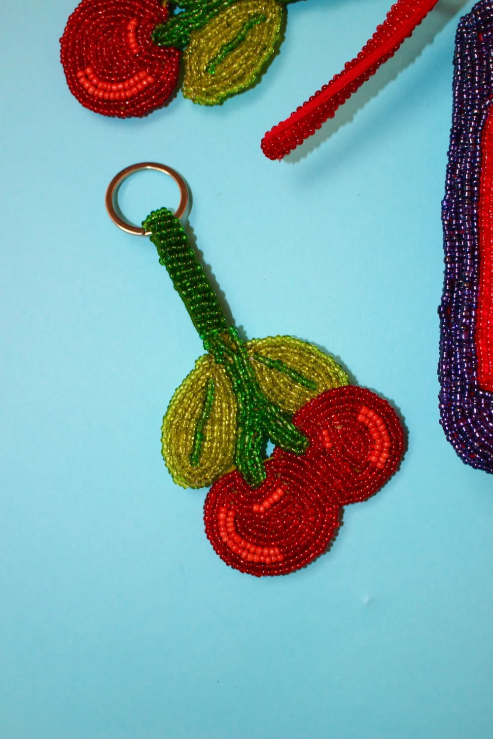 Load image into Gallery viewer, Mini Cherry Key Ring
