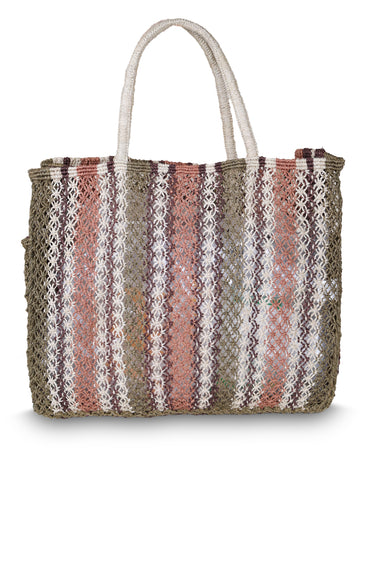 Barry Stripes Olive Jute Bag