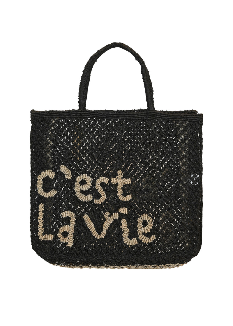 C'est La Vie Jute Bag Black
