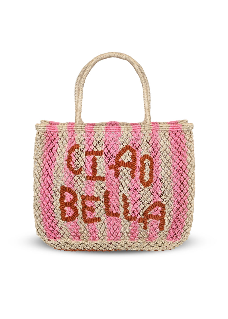 Ciao Bella Jute Bag Rose Stripes
