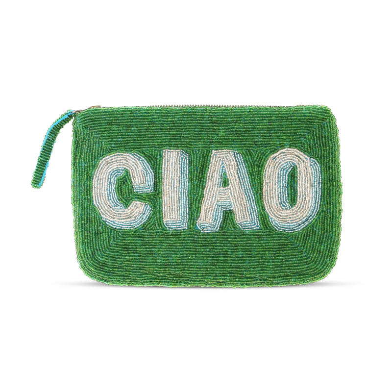 Ciao Beaded Clutch Green