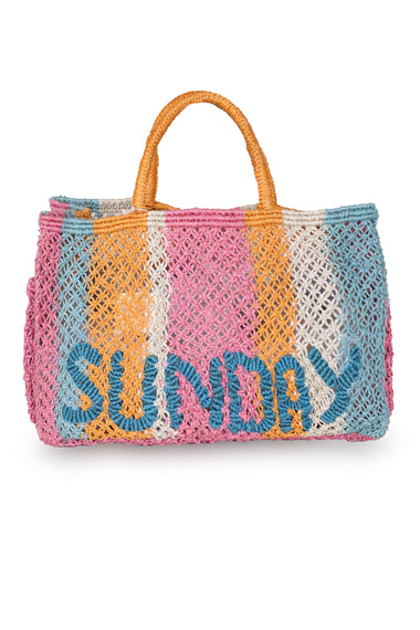 Henry Sunday Multi Pink Jute Bag