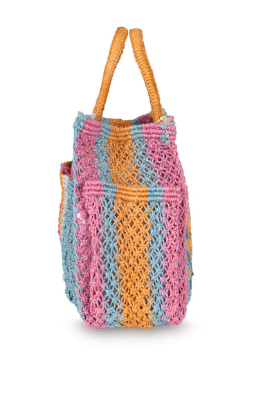 Henry Sunday Multi Pink Jute Bag