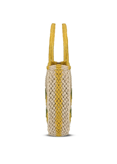 Lemon All Over Jute Bag Yellow - Bag