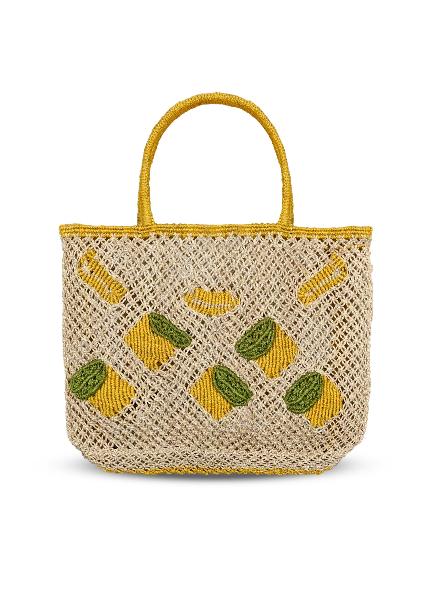 Load image into Gallery viewer, Lemon All Over Jute Bag Yellow - Bag
