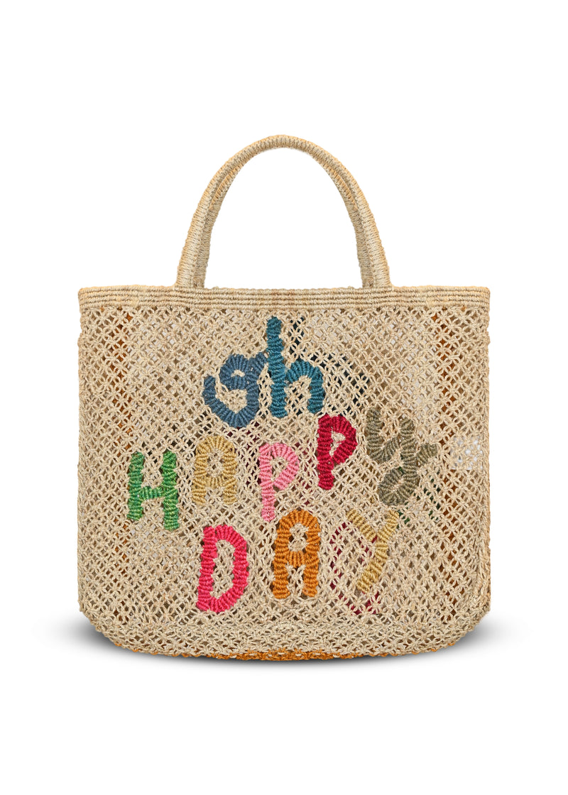 Oh Happy Day Jute Bag Natural/Multi