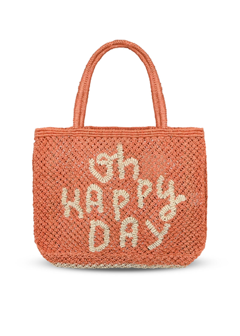 Oh Happy Day Jute Bag Peach