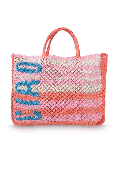Olive Ciao Peach Jute Bag