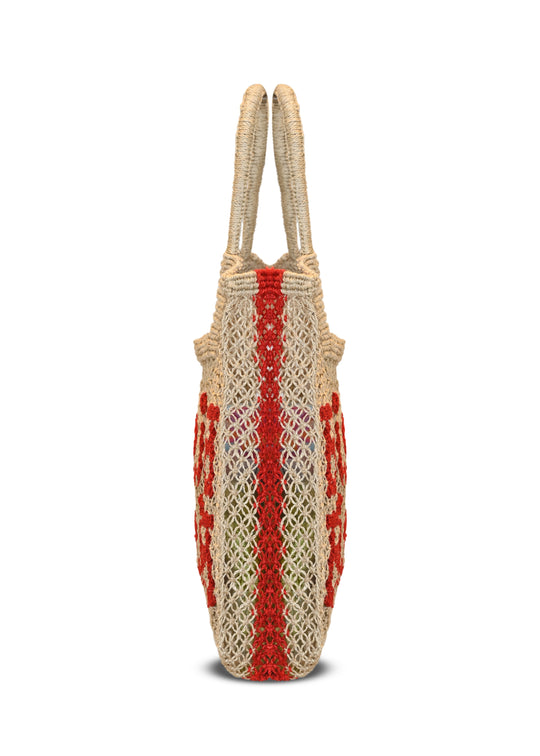 Stella Bisou Jute Bag Natural/Scarlet - Bag