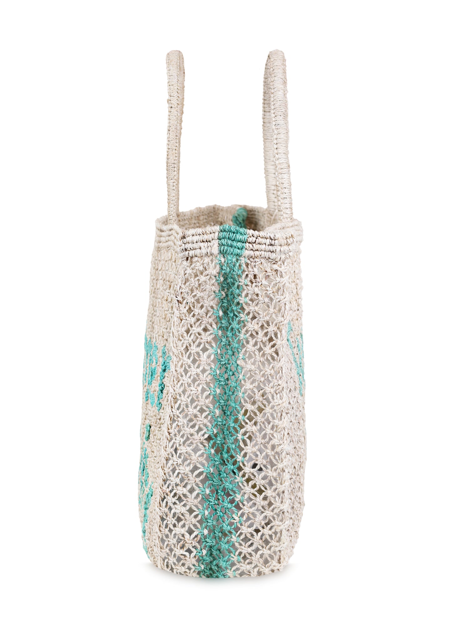 Load image into Gallery viewer, Summer Loving Jute Bag Natural/Aqua
