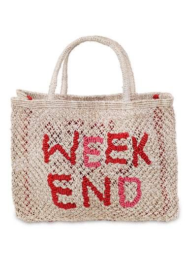 Weekend Jute Bag Natural/Hot Pink