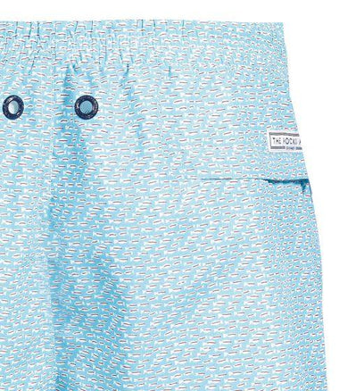 Mens Short Swim Shorts with Fish Print - Swim Shorts
