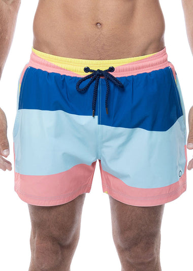 Balmoral Men’s Waves Turquoise Orange - Swim Shorts