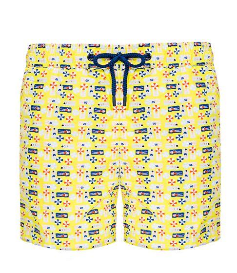 Load image into Gallery viewer, Mens Swim Board Shorts with Beach Print - Swim Shorts
