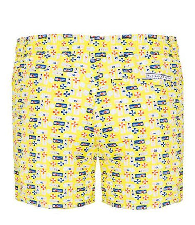 Mens Swim Board Shorts with Beach Print - Swim Shorts