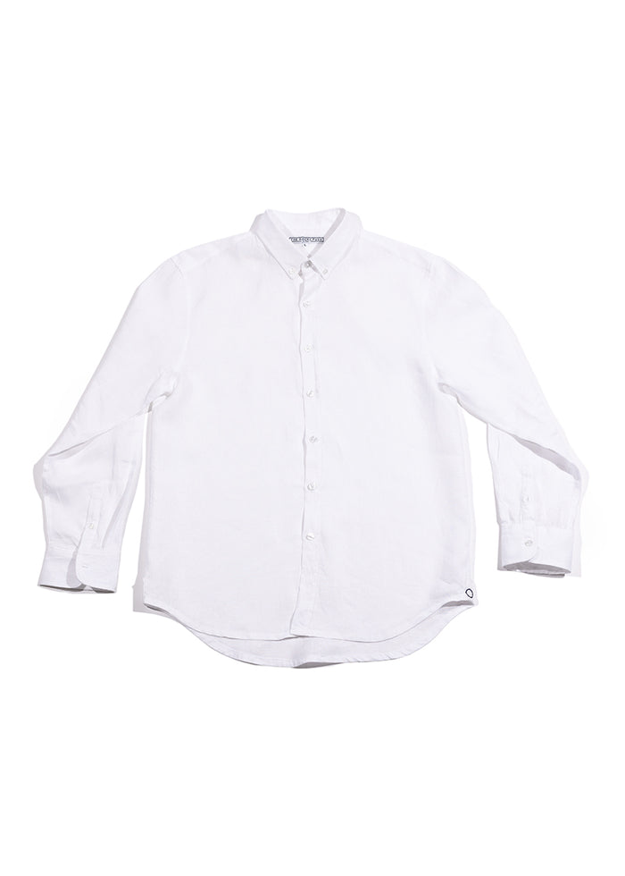 TRP Men's White Linen Shirt