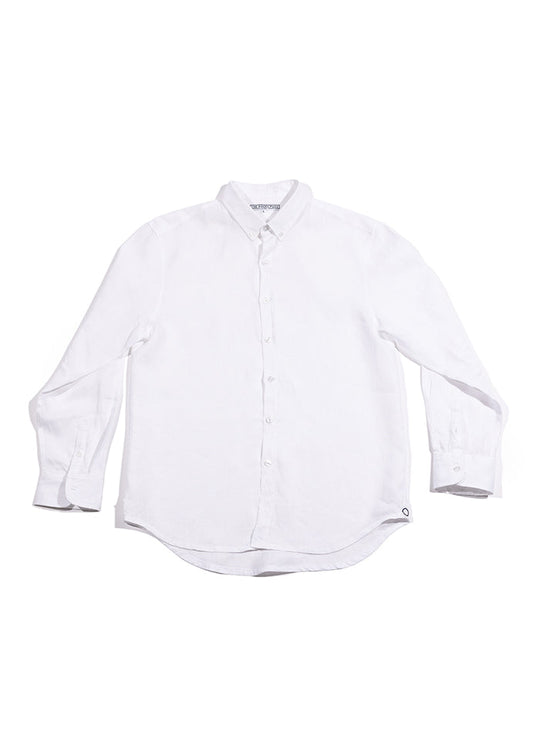 TRP Men's White Linen Shirt