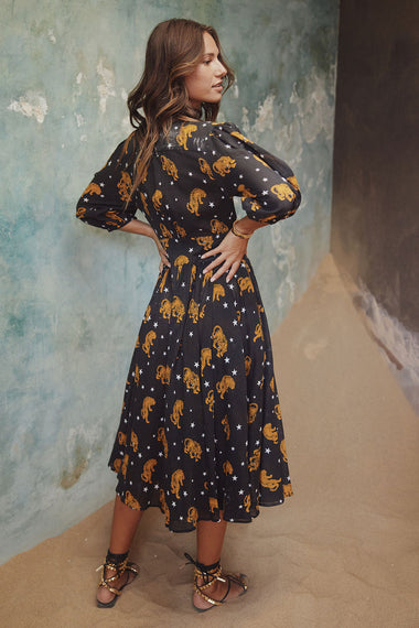 Abelle Dress Tiger Star Charcoal - Dress