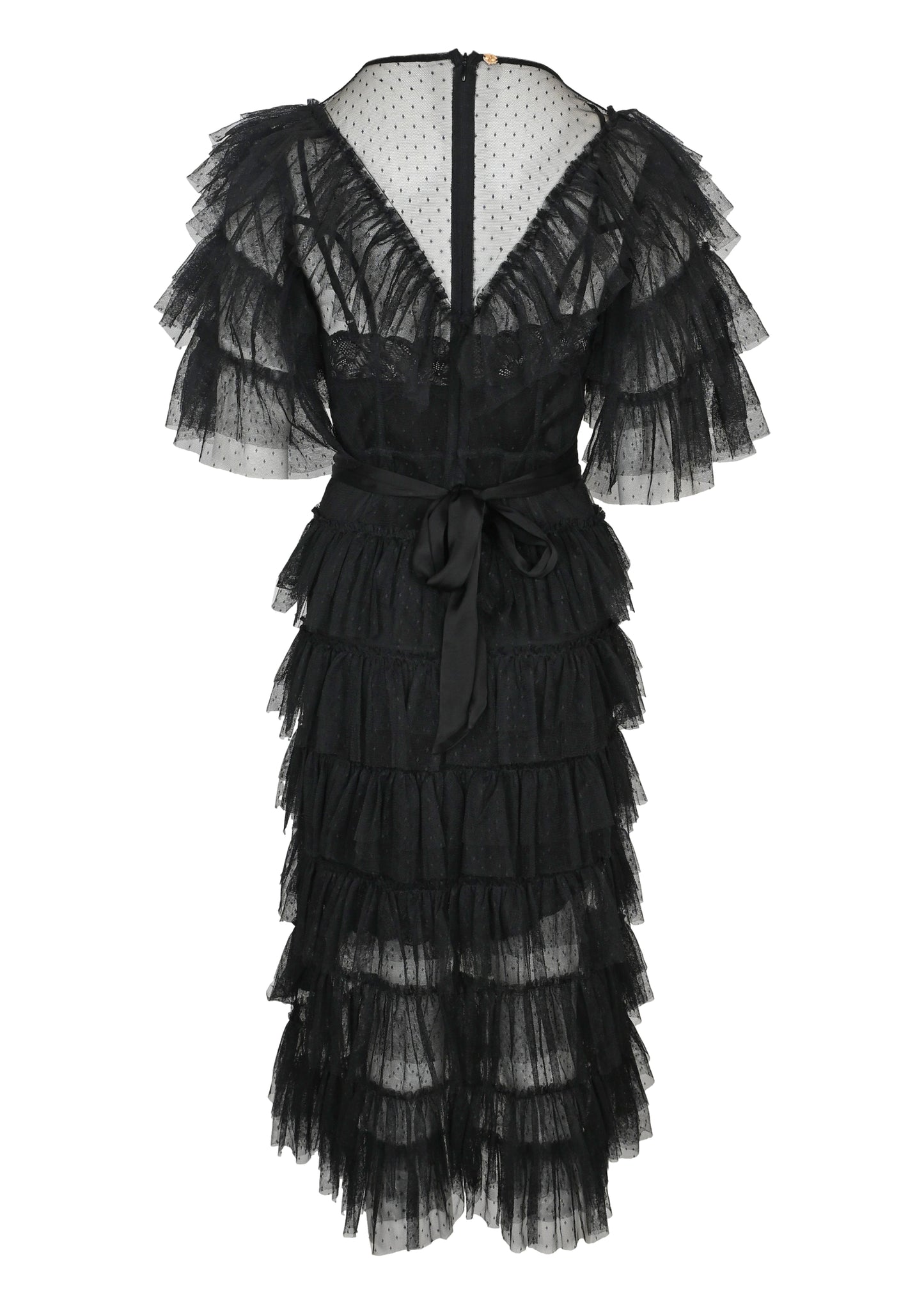 Load image into Gallery viewer, Aoki Ruffle Dress Plain Noir - Dress
