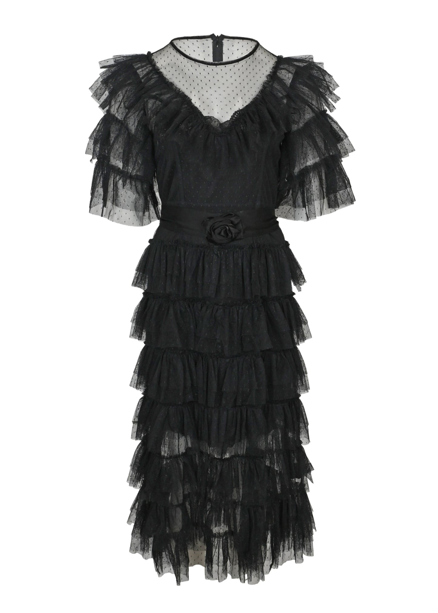 Load image into Gallery viewer, Aoki Ruffle Dress Plain Noir - Dress
