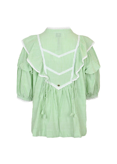 Bellatrix Blouse Seersucker Green Apple - Top