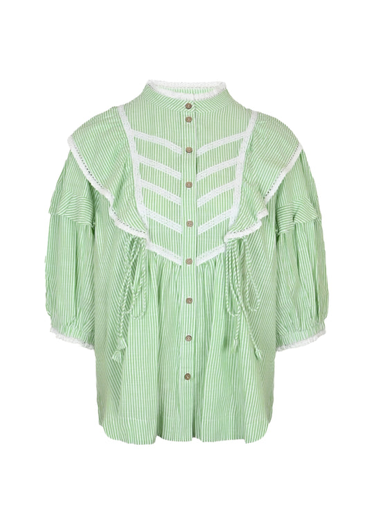 Bellatrix Blouse Seersucker Green Apple - Top