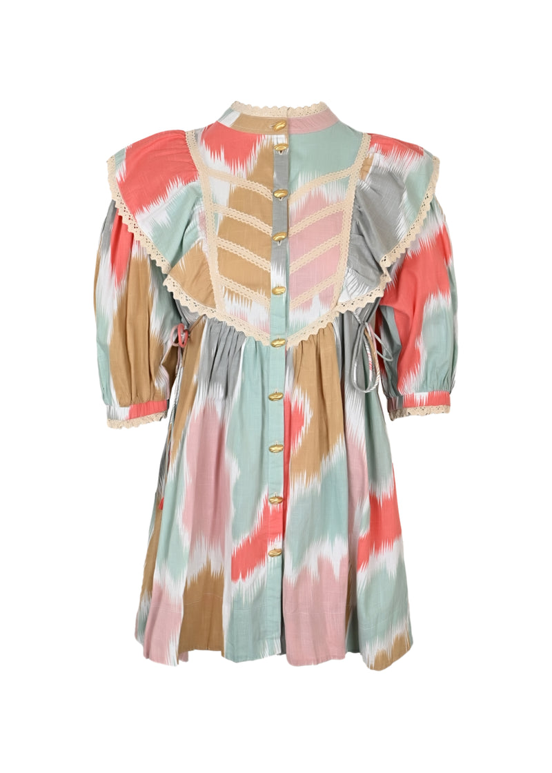 Bellatrix Mini Dress Chevron Multi Pastel