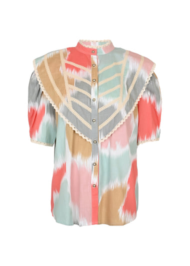Cruz Cappa Shirt Chevron Multi Pastel - Top