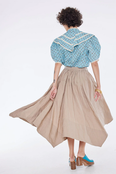 Cruz Cappa Shirt Flower Square Cadet Blue