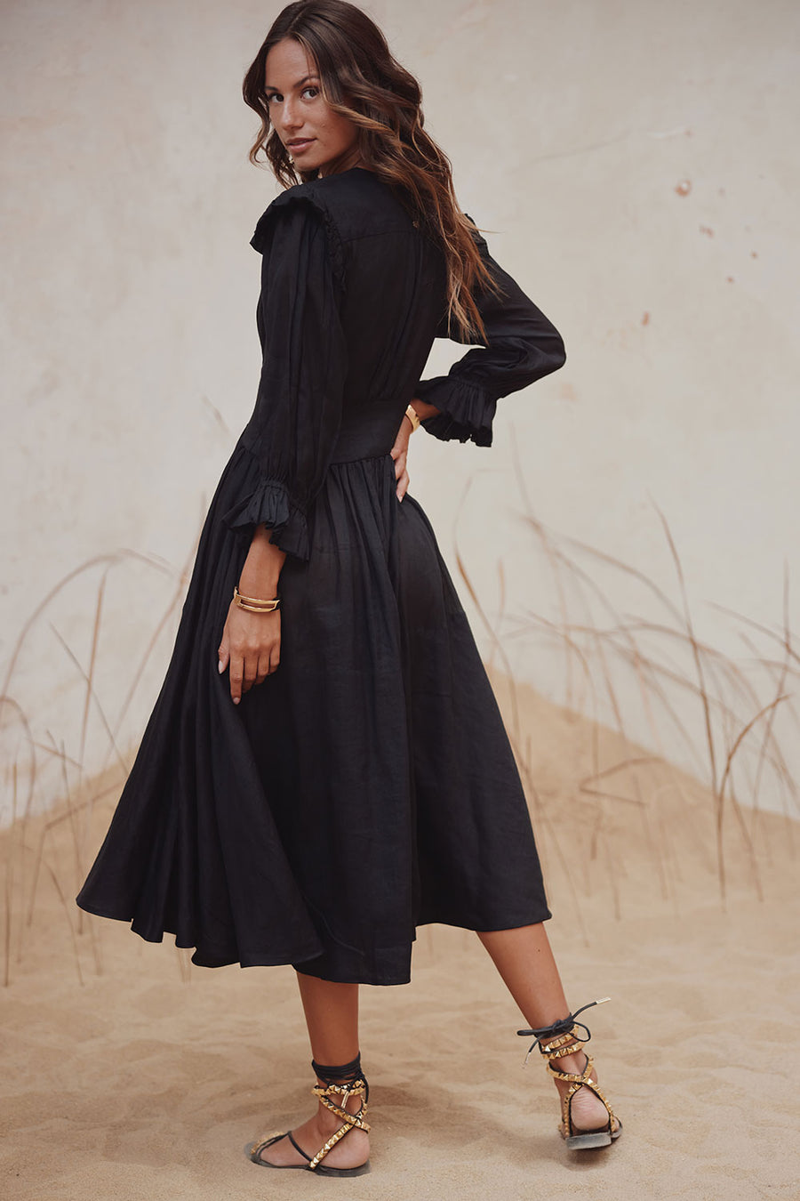 Load image into Gallery viewer, Jacobella Bow Dress Noir - Dress
