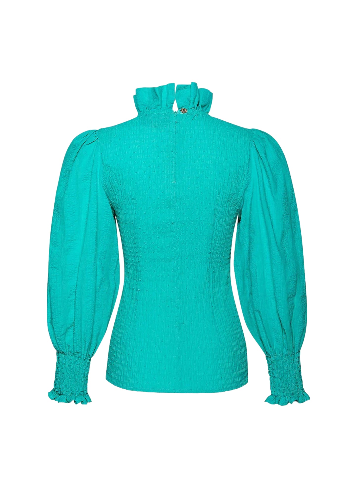 Load image into Gallery viewer, Kelly Smocked Top Aqua - Top

