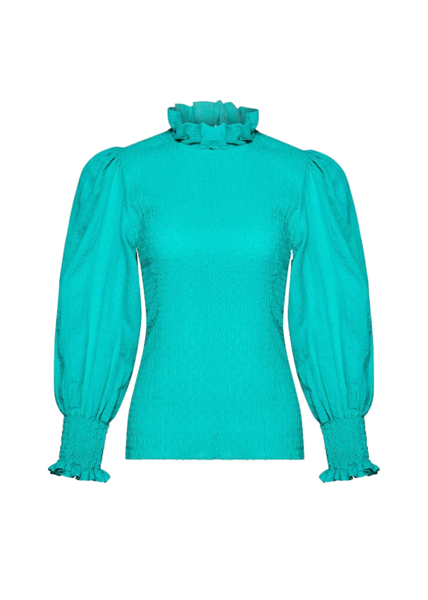 Load image into Gallery viewer, Kelly Smocked Top Aqua - Top

