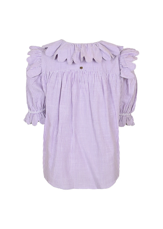 Nico Scallop Top Seersucker Prune - Top
