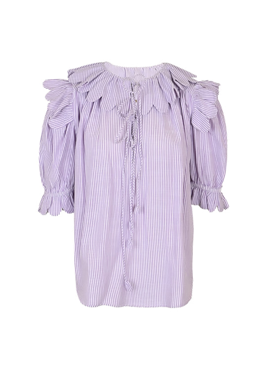 Nico Scallop Top Seersucker Prune - Top