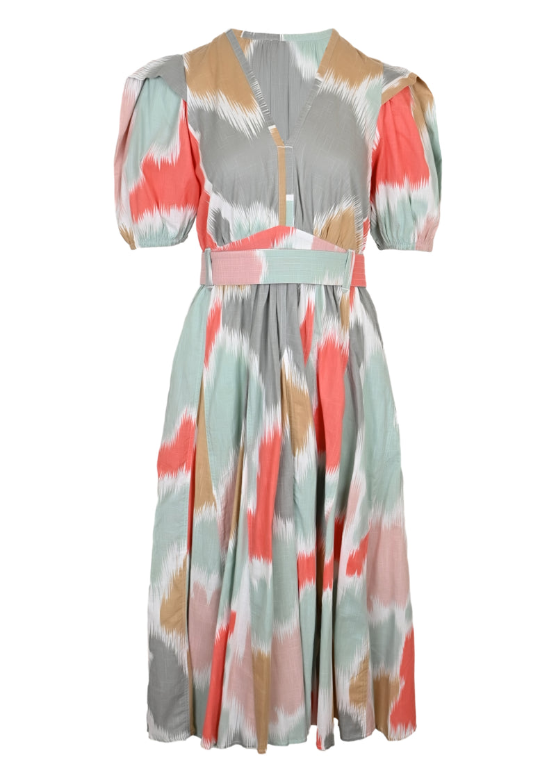 Pasquelina Midi Dress Chevron Multi Pastel
