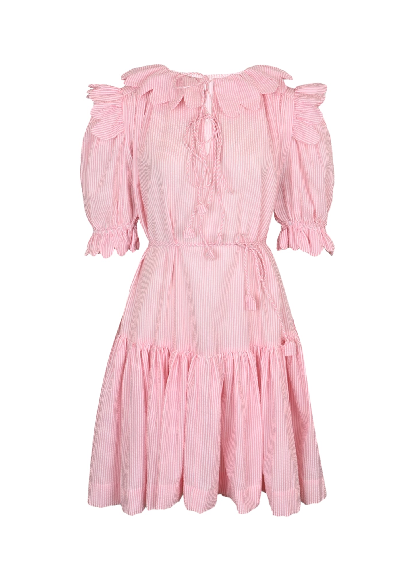 Load image into Gallery viewer, Vivier Scallop Mini Dress Pink - Dress
