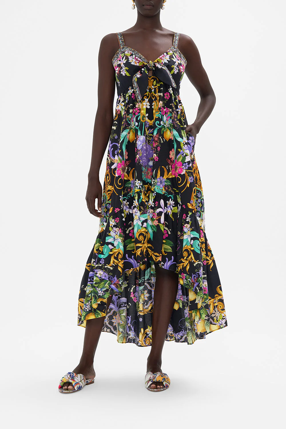 Tie Front High Low Dress Meet Me In Marchesa