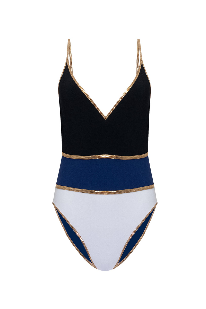 Shinnecock One Piece Black/Navy/White